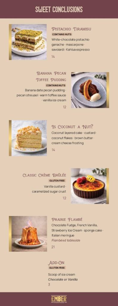 Dessert Menu